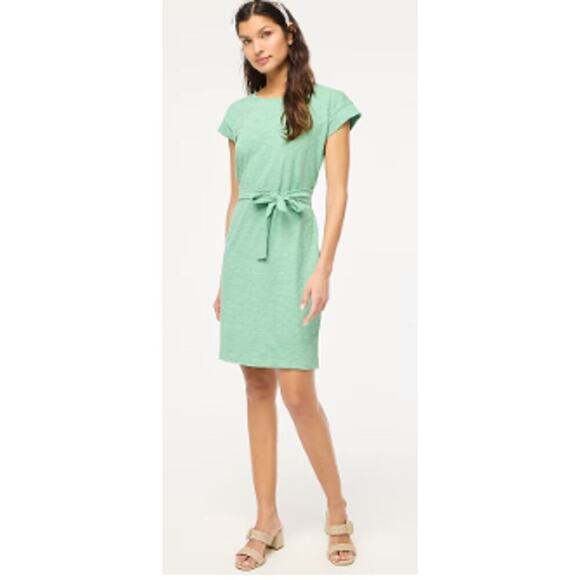 J.CREW Dresses & Skirts - J.Crew t-shirt dress womens medium casual teal green athleisure preppy beach tie